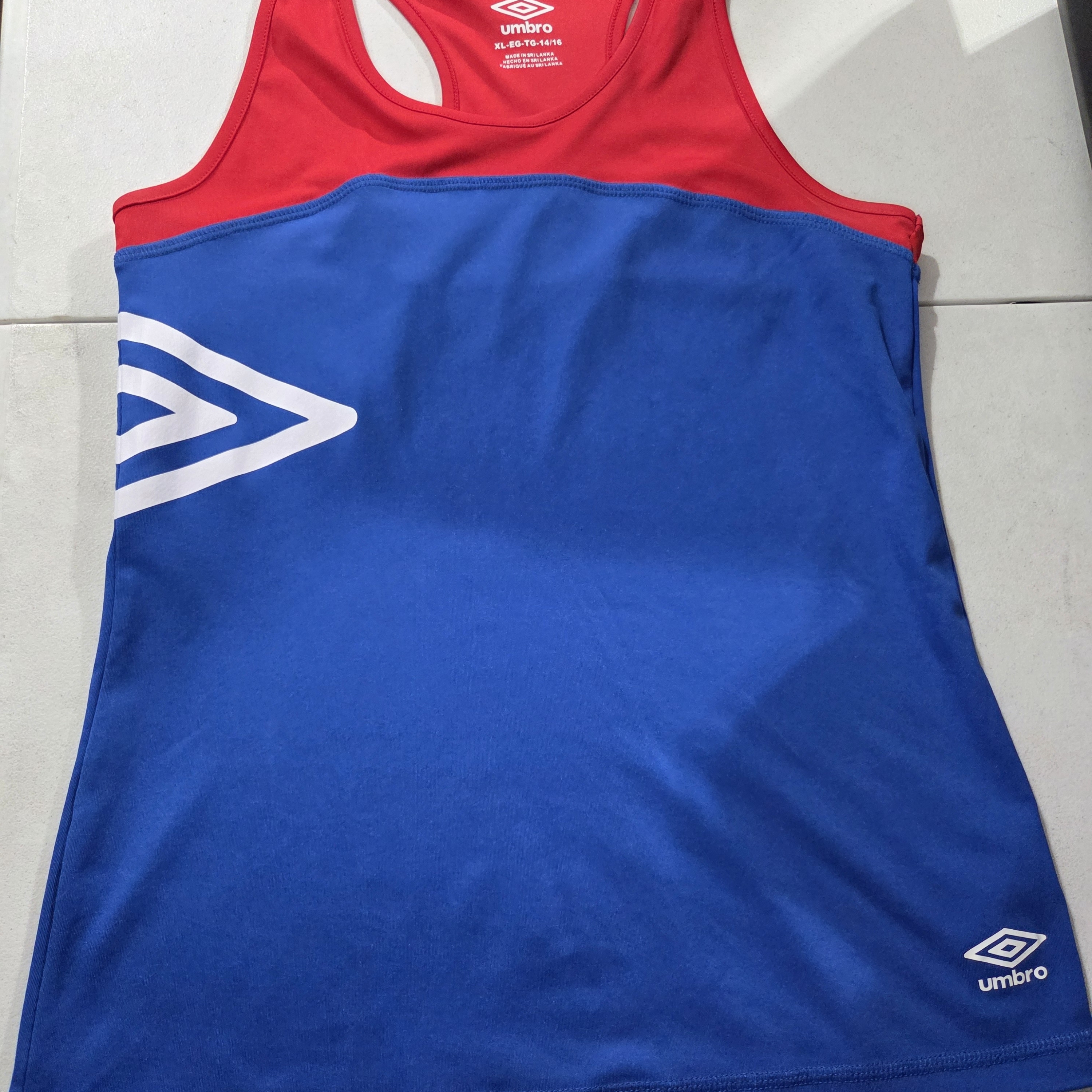 Umbro Girls Athletic Tank Top In Blue And Red
